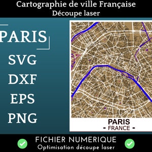 PARIS citymap - layered map - svg, dxf, png, eps - Fichier DECOUPE LASER - cnc, cutting machines, craft, patterns, blueprint, digital vector