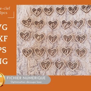 Engraved Keyrings- laser cut, vector, SVG/DXF/eps/png, valentine&#39;s Day,Flower files, cnc, cutting machines, craft patterns blueprint digital