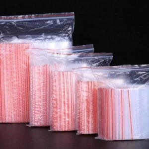 100 sacs à fermeture éclair, pochettes en plastique transparent refermables