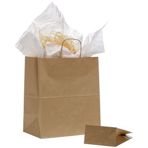 Sacchetti di carta Kraft con manico, sacchetti per la spesa regalo, ecologici