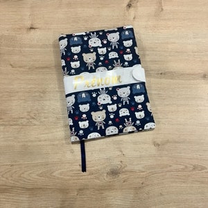 Customizable cotton health record cover, "Little Bears", flex lettering