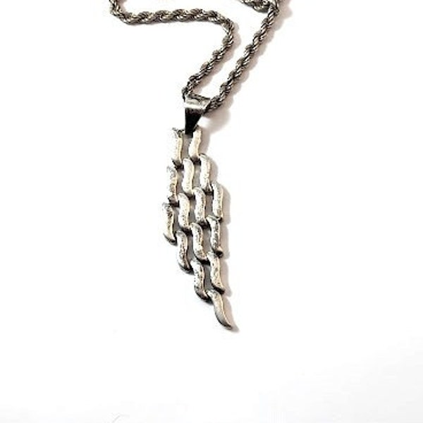 Vintage Modernist MCM Necklace in Sterling Silver, 1960's, Vintage Jewelry