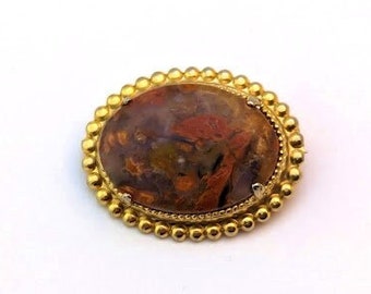 Vintage Agate Pin, Vintage Jewelry