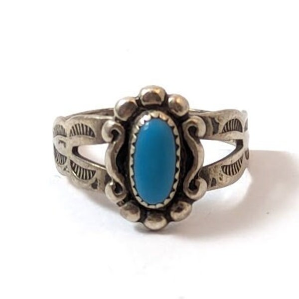 Vintage Turquoise Ring in Sterling Silver, Vintage Jewelry