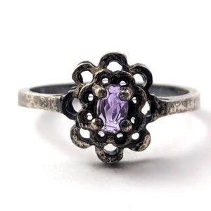 Vintage Amethyst Ring in Sterling Silver, Vintage Jewelry