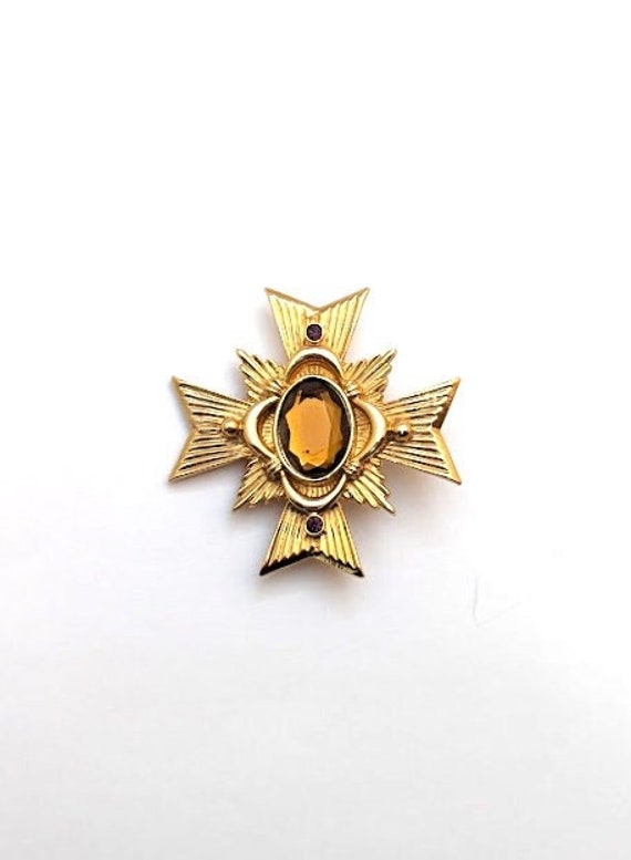 Vintage Maltese Cross Pin, Vintage Jewelry - image 1