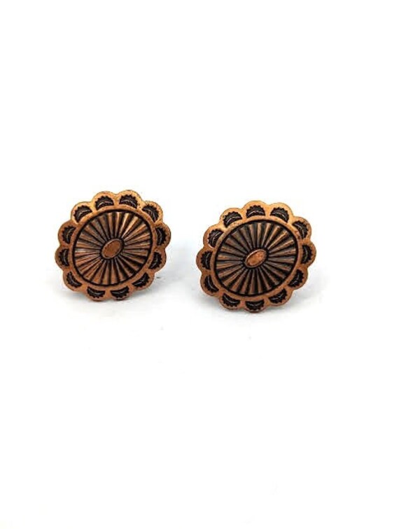 Vintage Copper Screw Back Earrings - image 1