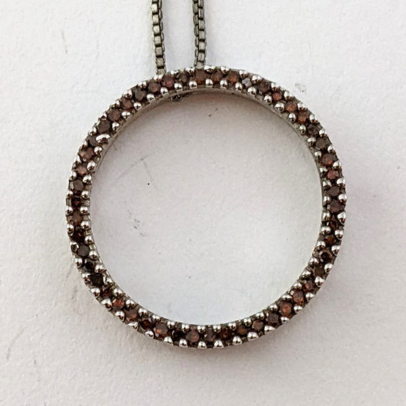 Vintage Sterling Silver Red Circle Necklace, Vint… - image 6