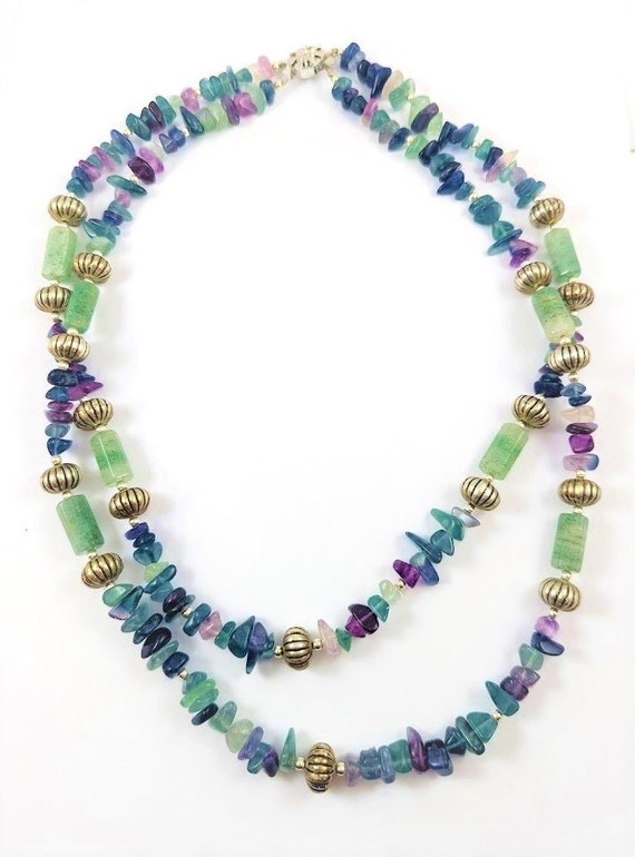 Vintage Semi-Precious Stone Necklace, Vintage Jew… - image 2
