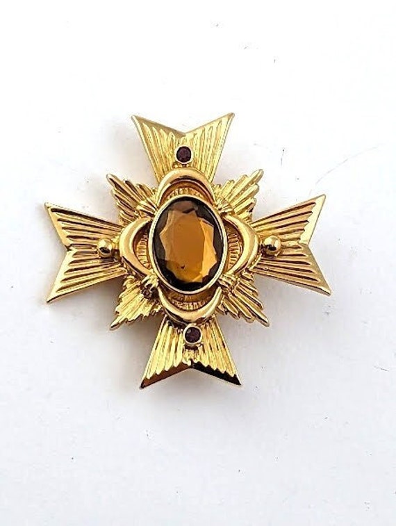Vintage Maltese Cross Pin, Vintage Jewelry - image 2