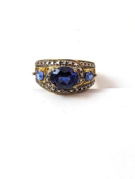 Blue Vintage Sterling Silver Ring for Man or Woman - image 1