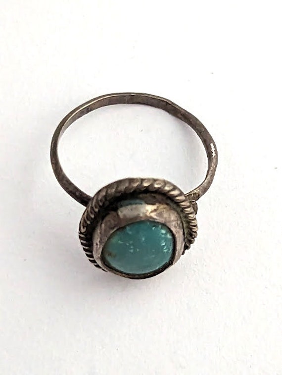 Vintage Sterling Silver Turquoise Ring - image 3