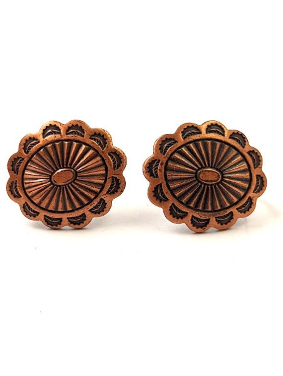 Vintage Copper Screw Back Earrings - image 2