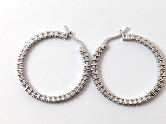 Large Hoop Earrings in Sterling Silver - image 2