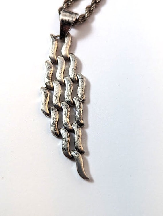 Vintage Modernist MCM Necklace in Sterling Silver… - image 2