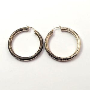 Vintage Hoop Earrings in Sterling Silver, Vintage Jewelry