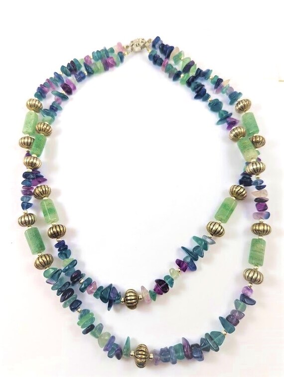 Vintage Semi-Precious Stone Necklace, Vintage Jew… - image 4