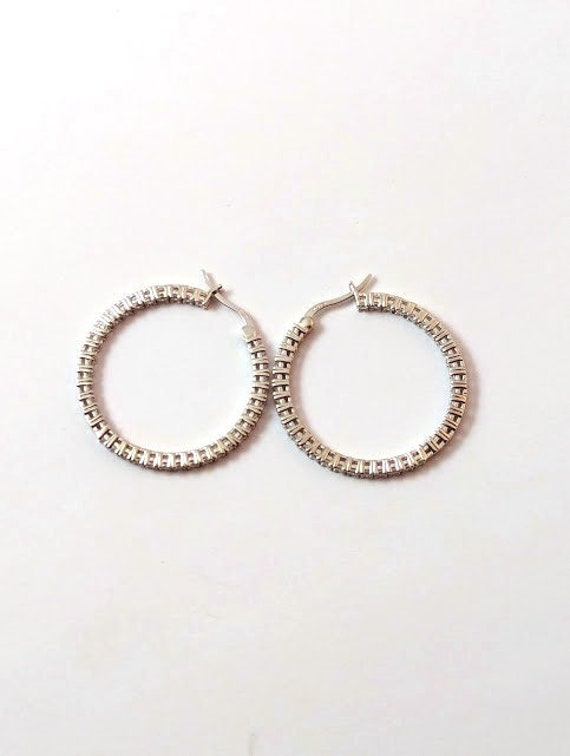 Large Hoop Earrings in Sterling Silver - image 1
