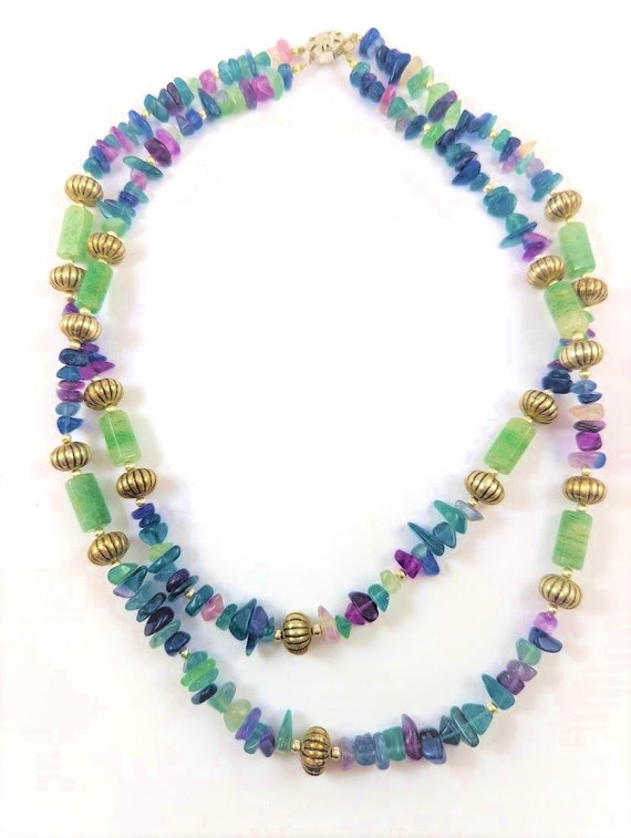 Vintage Semi-Precious Stone Necklace, Vintage Jew… - image 3