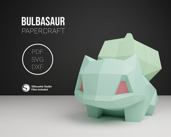 Bulbasaur Papercraft Template SVG and DXF Included | Etsy