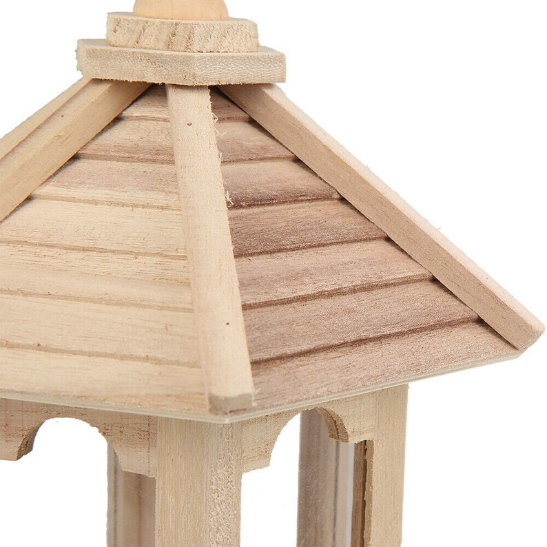 Bird Feeder Wooden Hanging Handmade | Wooden Bird Feeder For Bird Lovers | Gazebo Bird Feeder | Bird House | Small Outdoor Bird Feeder