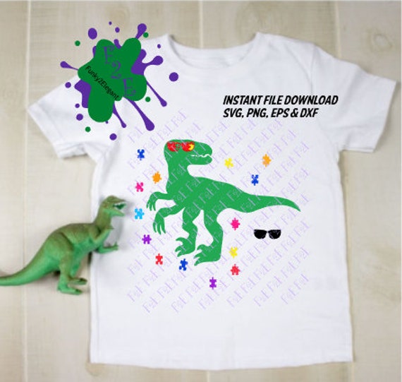 Autism Dinosaur SVG PNG EPS Dxf - Etsy