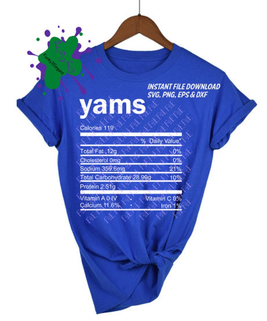 Yams Nutrition Facts SVG, PNG, EPS, Dxf Etsy
