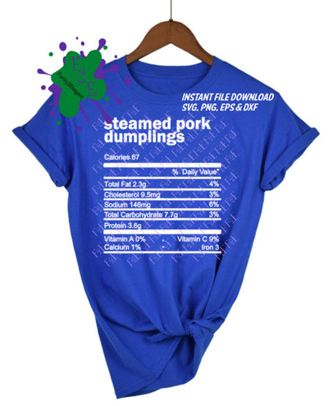 Steamed Pork Dumplings Nutrition Facts SVG, PNG, EPS, Dxf Etsy