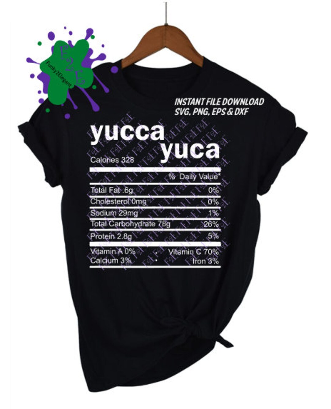 Yucca Yuca Nutrition Facts SVG PNG EPS Dxf Etsy New Zealand