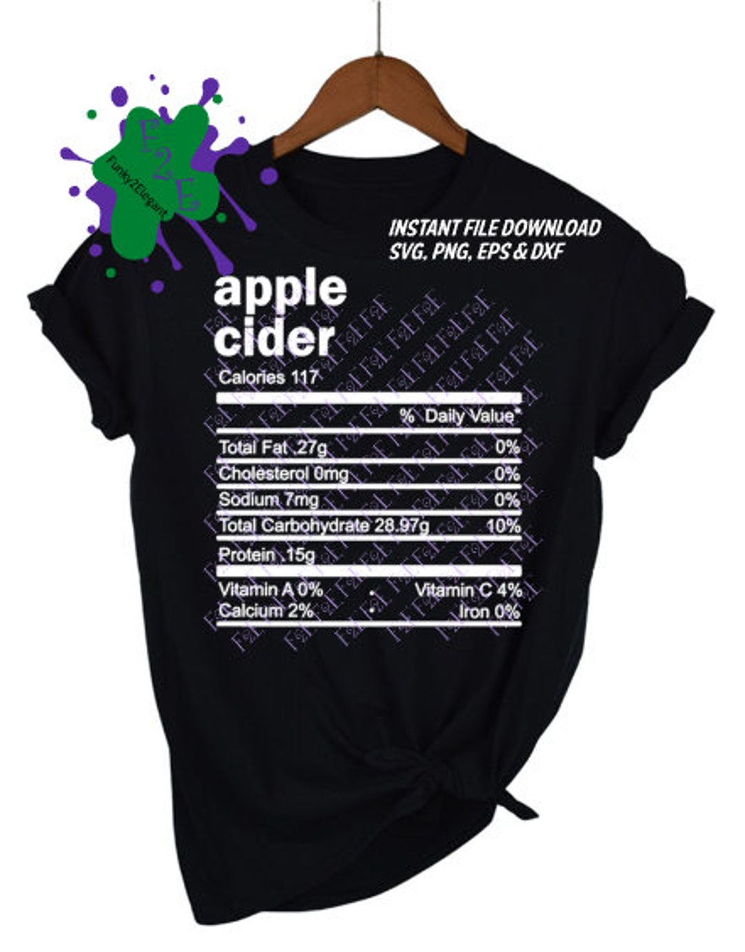 Apple Cider Nutrition Facts SVG, PNG, EPS, Dxf Etsy
