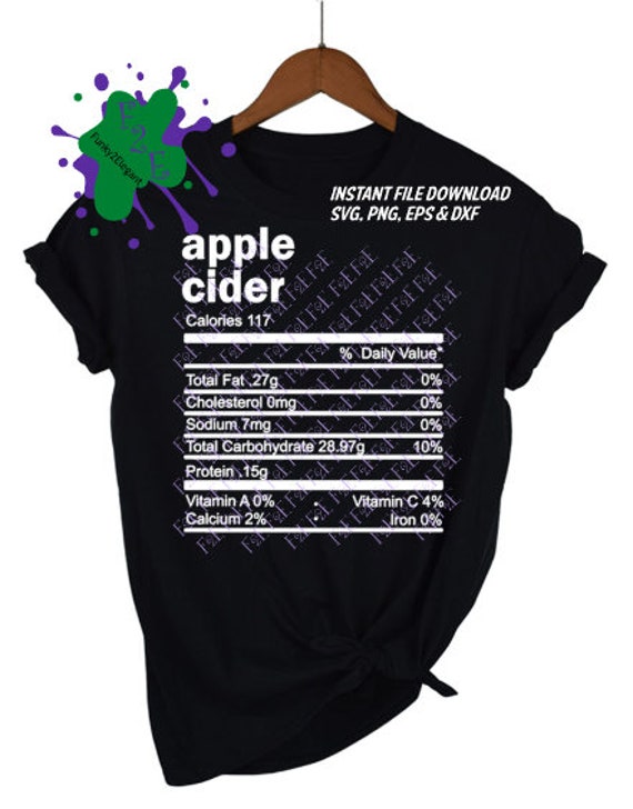 Apple Cider Nutrition Facts SVG PNG EPS Dxf Etsy