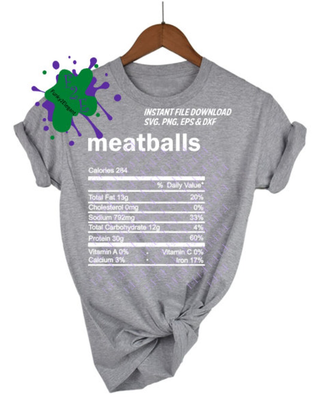 Meatballs Nutrition Facts SVG, PNG, EPS, Dxf Etsy