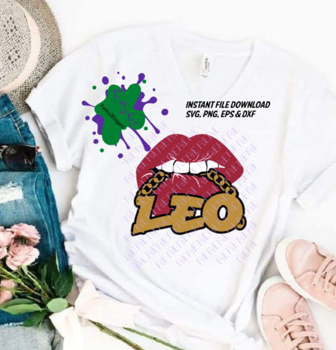 Zodiac Leo Lips With Chain SVG, PNG, EPS, Dxf Etsy