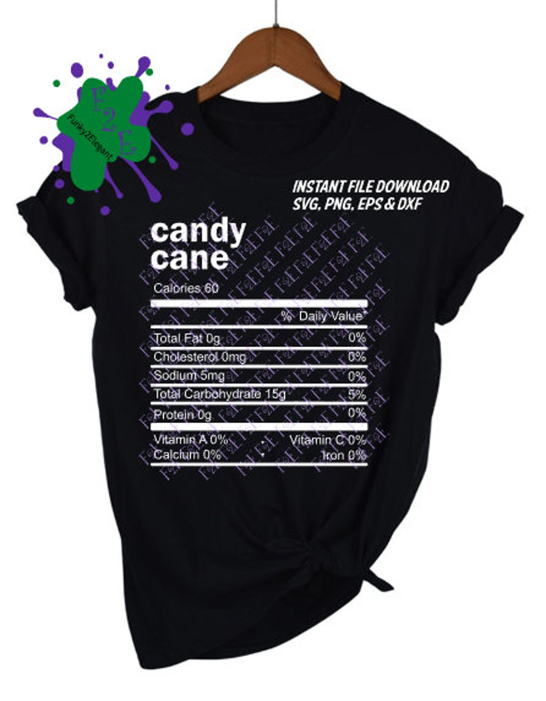 Candy Cane Nutrition Facts SVG, PNG, EPS, Dxf Etsy