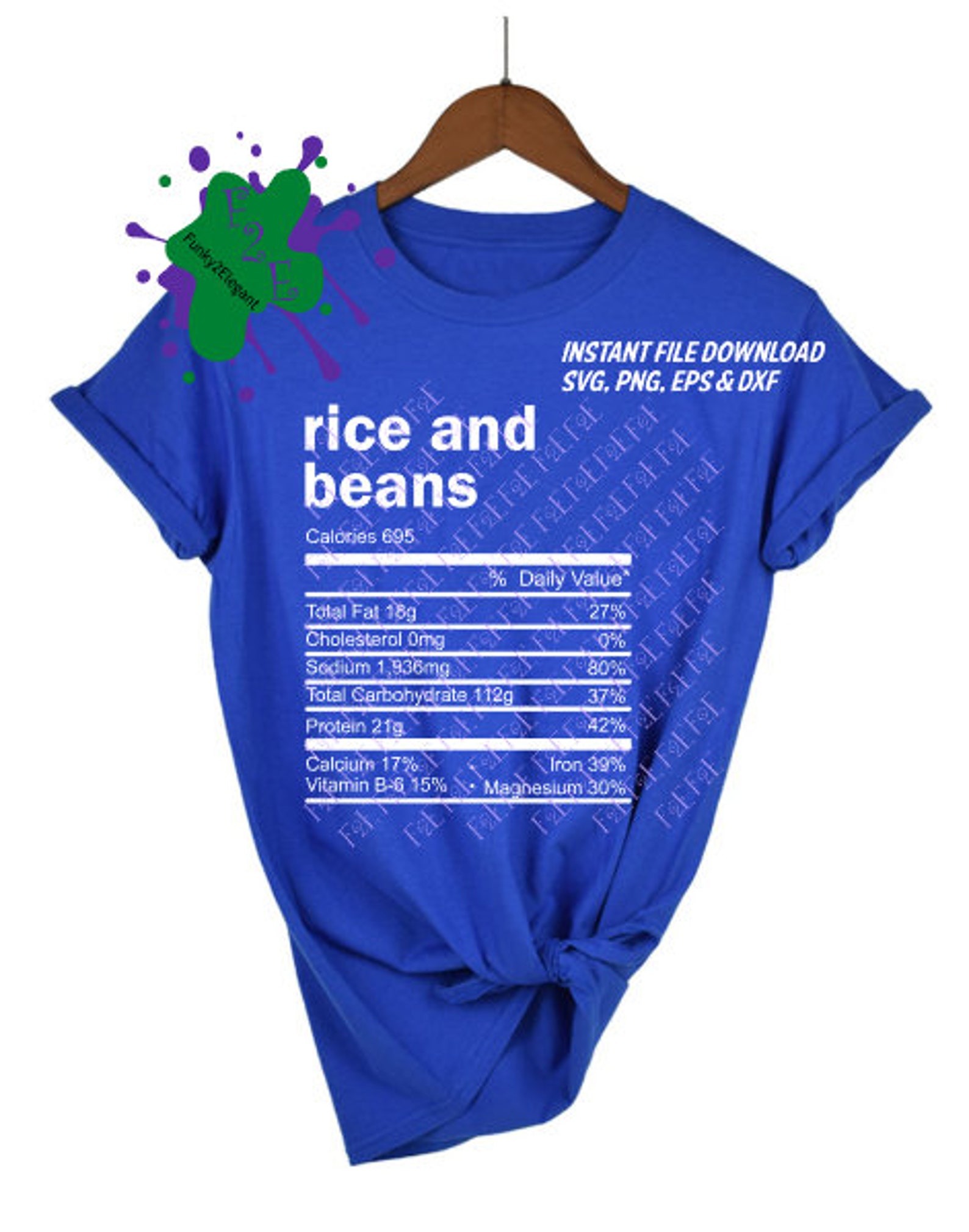 Rice and Beans Nutrition Facts SVG, PNG, EPS, Dxf Etsy