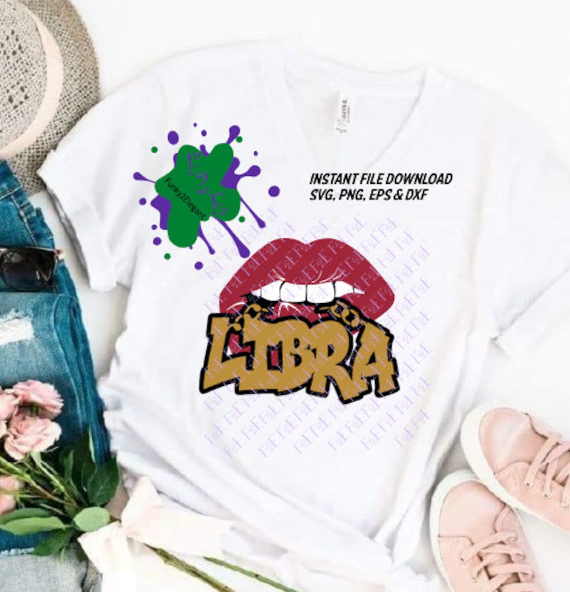 Zodiac Libra Lips With Chain SVG, PNG, EPS, Dxf Etsy