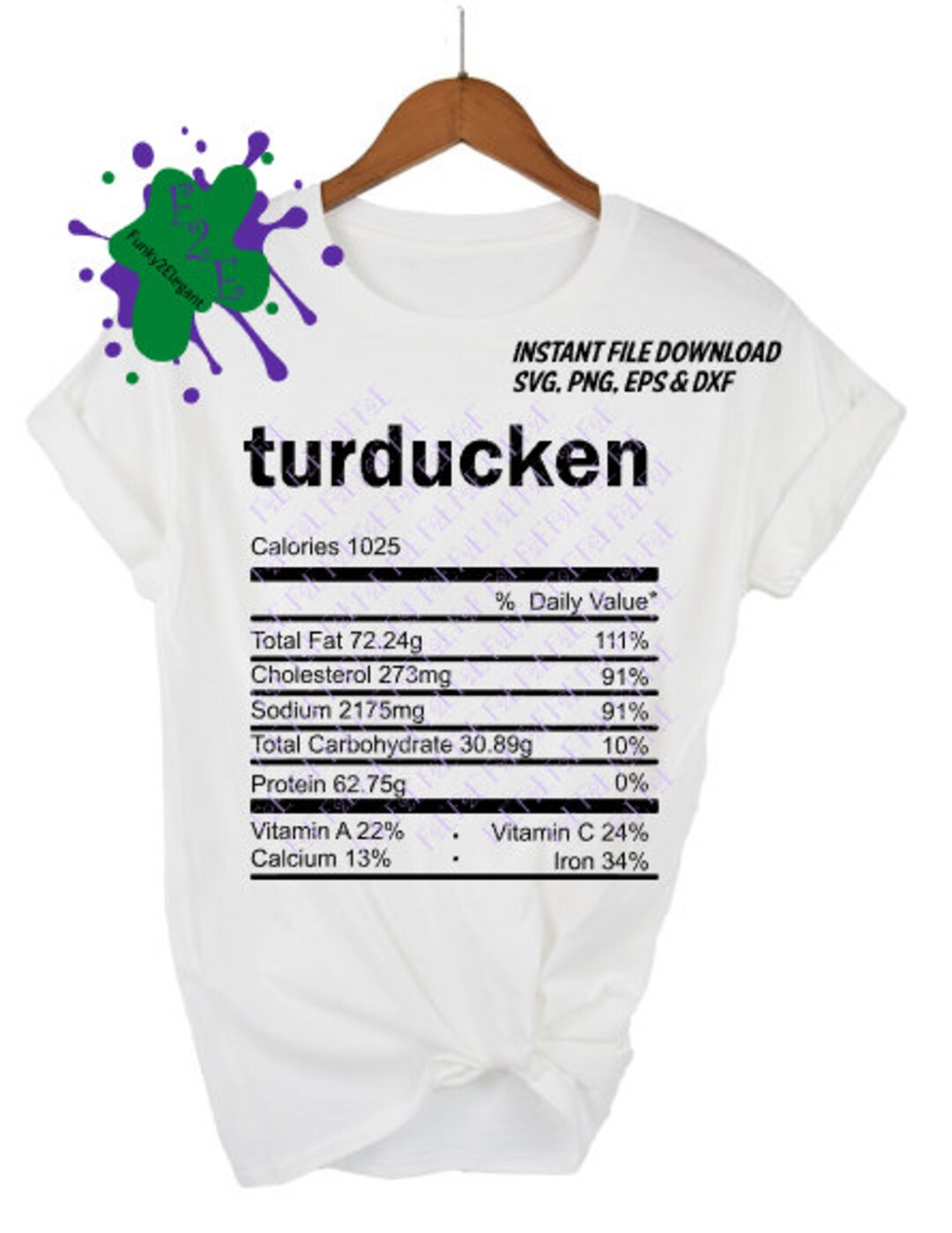 Turducken Nutrition Facts SVG, PNG, EPS, Dxf Etsy
