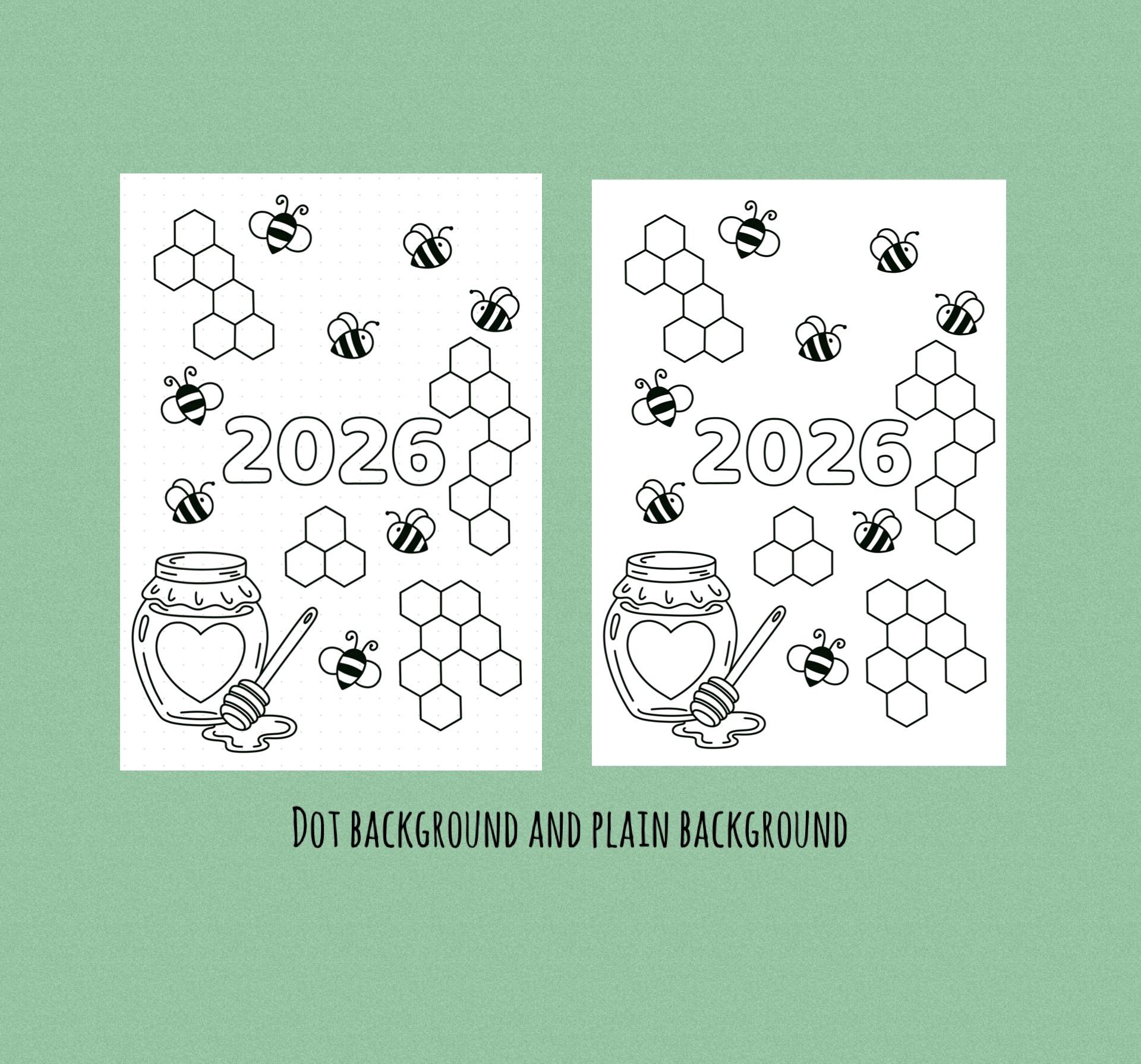 2026 Journal Planner Cover Page Spring Honey Bees Printable PDF Bullet ...