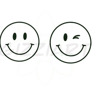 sorriso felice occhiolino faccia jpg png svg file di taglio download digitale stampa cricut sublimazione
