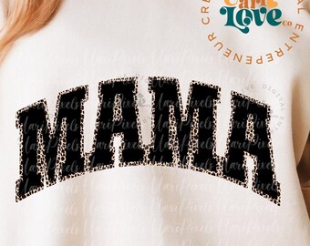 Mama luipaardprint png-ontwerp trendy mama varsity png-bundel retro mama png-moederschap grappige mama png-mama sublimatie uv-dtf png-ontwerpen
