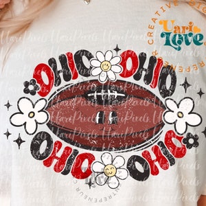 Retro Groovy Ohio SVG PNG, Cute Football Shirt file, State of Ohio Design, sublimation retro College Game Day svg png cut dtf png design