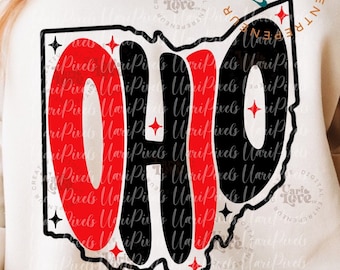 Retro Groovy Ohio SVG PNG, Cute Football uv dtf transfer shirt file, State of Ohio Design, sublimation retro College Game Day svg png design