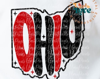 Retro Groovy Ohio SVG PNG, süße Football-Shirt-Datei, Design des US- Bundesstaates Ohio, Sublimation Retro College Game Day svg png geschnitten dtf png design