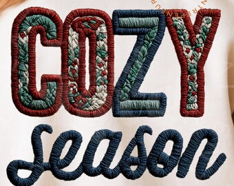 Cozy Season Floral Print PNG, Retro Western Design (Digital Download)