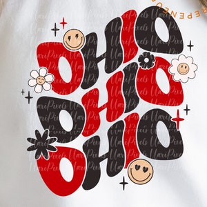 Retro Groovy Ohio SVG PNG, Cute Football Shirt file, State of Ohio Design, sublimation retro College Game Day svg png cut dtf png design
