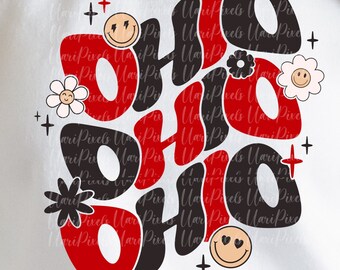 Retro Groovy Ohio SVG PNG, Cute Football Shirt file, State of Ohio Design, sublimation retro College Game Day svg png cut dtf png design