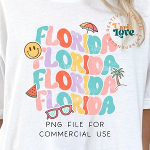 Florida Sommer PNG SVG-Datei Florida Sunshine Shirt Design UVDTF Sublimationsdatei, Florida Urlaub Becherverpackung Png-Datei Drucktransfer dtg