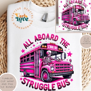 Walka Autobus PNG zabawny Sarkastyczny Szkielet Sublimacja Projekt Modna Czaszka Zabawne zdrowie psychiczne Snarky Clipart TShirt Kubek PNG Plik Uvdtf png
