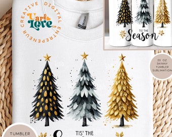 Merry Christmas png Christmas Trees png Blue Gold Christmas png Christmas Sublimation Classic Christmas Png Xmas Holiday png design uvdtf