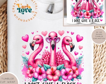 I Don't Give a Flock PNG Funny Flamingo Clipart Summer T-Shirt Sublimation Design Beach Vacation DTF Transfer File Tshirt tumbler wrap png